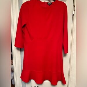 Express Vibrant Red Long Sleeve Dress